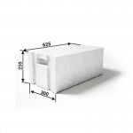 Газобетонный блок ИНСИ-БЛОК стеновой D500 625х300х250 мм (40 шт/под; 1,875 м3/под), поддон