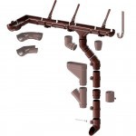 Воронка желоба Docke Lux 140/100 мм Ral 8019 шоколад, шт