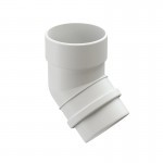 Колено трубы 45 градусов Docke Lux 140/100 мм Ral 9003 пломбир, шт