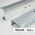 Профиль стоечный ПС Кнауф 100х50х3000 мм оцинкованный 0,6 мм, шт Профиль стоечный ПС Кнауф 100х50х3000 мм оцинкованный 0,6 мм, шт