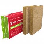 Минеральная вата Роквул Лайт Баттс Скандик 28-35 кг/м3 800х600х100 мм, 6 шт/упак