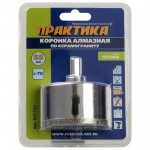 Коронка алмазная Практика Профи по керамограниту и керамике D68х70 мм, шт