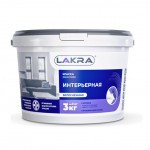 Краска Лакра Интерьерная белоснежная 3 кг, шт
