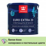 Краска Tikkurila/Tikkivala Euro Extra 20 для влажных помещений полуматовая, База А, 2,7 л, шт Краска Tikkurila/Tikkivala Euro Extra 20 для влажных помещений полуматовая, База А, 2,7 л, шт