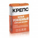 Клей КРЕПС Усиленный C2T для мозаики белый 25 кг, шт