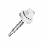 Саморез кровельный сверло 4,8х29 мм металл-дерево RAL 9003 сигнальный белый, 250 шт/упак