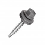 Саморез кровельный сверло 4,8х35 мм металл-дерево RAL 7004 серый, 250 шт/упак