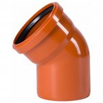 Отвод для наружной канализации 45 градусов ПП 110 мм, шт