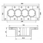 Подрозетник звукоизоляционный Ультракустик, на 4 поста, шт