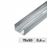 Профиль стоечный ПС 75х50х3000 мм оцинкованный 0,6 мм, шт