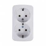 Розетка для открытой проводки, двойная, 16А, с заземлением, белая, шт Розетка для открытой проводки, двойная, 16А, с заземлением, белая, шт