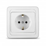 Розетка для скрытой проводки, одинарная, с заземлением, белая, шт Розетка для скрытой проводки, одинарная, с заземлением, белая, шт