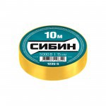 Изолента Сибин ПВХ желтая, 15 мм, 10 м, шт
