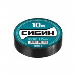 Изолента Сибин ПВХ черная, 15 мм, 10 м, шт