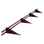 Снегозадержатель трубчатый Snegos Эконом 4 опоры 2 трубы Ral 3005 винно-красный 1,2 мм 3 м, шт