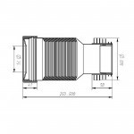 Слив для унитаза 250-500 мм гофрированный с гребенкой, шт
