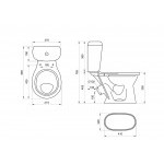 Унитаз-компакт Santeri Виктория белый, с арматурой и сиденьем, косой выпуск, шт