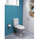 Унитаз-компакт Santeri Грация белый, с двухрежимной арматурой и сиденьем, горизонталный выпуск, шт