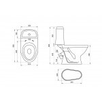 Унитаз-компакт Santeri Прайм белый, с арматурой и сиденьем, косой выпуск, шт