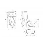 Унитаз-компакт Santeri Соната белый, с арматурой и сиденьем, косой выпуск, шт