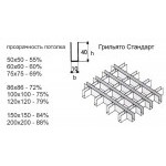 Элемент для потолка Грильято 100х100х40х10 мм направляющая 1,2 м металлик серебро, шт