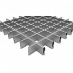 Элемент для потолка Грильято 100х100х40х10 мм "папа" металлик серебро, шт