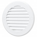 Решетка вентиляционная с сеткой и фланцем 125 мм белая, шт Решетка вентиляционная с сеткой и фланцем 125 мм белая, шт