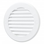 Решетка вентиляционная с сеткой и фланцем 100 мм белая, шт Решетка вентиляционная с сеткой и фланцем 100 мм белая, шт