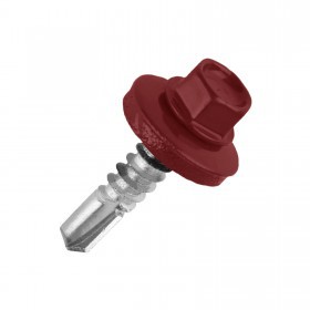 Саморез кровельный сверло 5,5х25 мм металл-металл RAL 3005 винно-красный (250 шт/упак), упак