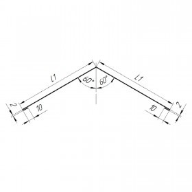 Конек плоский оцинкованный 0,45 мм 150х150х2000 мм, шт