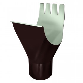 Воронка желоба врезная Grand Line Optima 125/90 мм Ral 8017 шоколад, шт