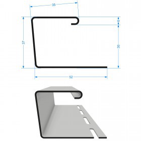 Профиль J30 для фасадной панели Docke палевый, шт