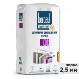 Штукатурка декоративная Bergauf Dekor Короед, зерно 2,5 мм, белая, 25 кг, шт