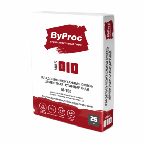 Кладочная смесь ByProc MMS-010 для каменной и кирпичной кладки 25 кг, 48 шт/поддон