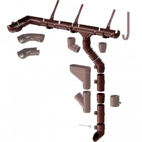 Воронка желоба Docke Lux 140/100 мм Ral 8019 шоколад, шт