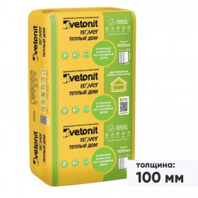 Минеральная вата Isover Теплый Дом Плита 1170х610х100 мм, 7 шт/упак