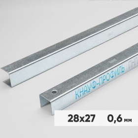 Профиль потолочный направляющий ППН Кнауф 28х27х3000 мм оцинкованный 0,6 мм, шт