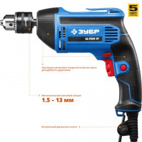 Дрель безударная Зубр Профессионал 550 Вт ЗД-П550 ЭР