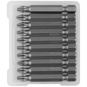 Биты РН2 50 мм кованые ЗУБР, 10 шт/упак