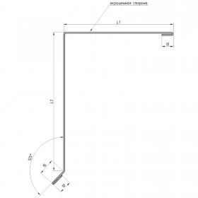 Ветровая планка 95х120х2000 мм 0,4 мм ПЭ Ral 7024 серый графит, шт
