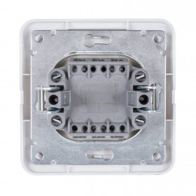 Выключатель для скрытой проводки, двухклавишный, белый, шт