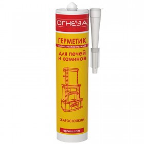 Герметик силикатный Огнеза 1600 для печей и каминов высокотемпературный черный 310 мл, шт