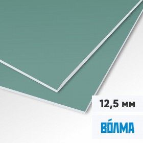 Гипсокартон влагостойкий Волма ГКЛВ 2500х1200х12,5 мм, лист