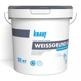 Грунт-краска Knauf Вайсгрунд для машинного нанесения белая, 20 кг, шт
