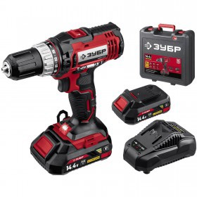 Дрель-шуруповерт Зубр 14.4 В, 2 АКБ, 2 Ач, в кейсе ДШЛ-145-22