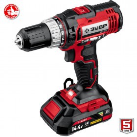 Дрель-шуруповерт Зубр 14.4 В, 2 АКБ, 2 Ач, в кейсе ДШЛ-145-22
