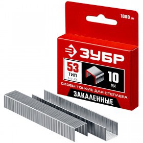 Скобы тип 53, 10мм, 1000 шт. ЗУБР, упак