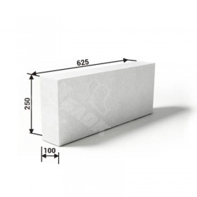 Газобетонный блок ИНСИ-БЛОК перегородочный D500 625х100х250 мм (120 шт/под; 1,875 м3/под), поддон