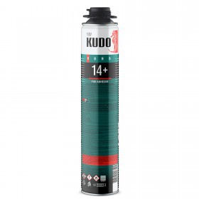 Клей-пена профессиональная Kudo PUR ADHESIVE PROFF 14+ для теплоизоляции всесезонная 1000 мл, шт
