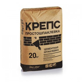 Шпаклевка цементная КРЕПС Простошпаклевка для внутренних и наружных работ, слой до 8 мм, 20 кг, шт